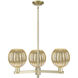 Preston 3 Light 17.63 inch Antique Brass Chandelier Ceiling Light in Mercury Glass
