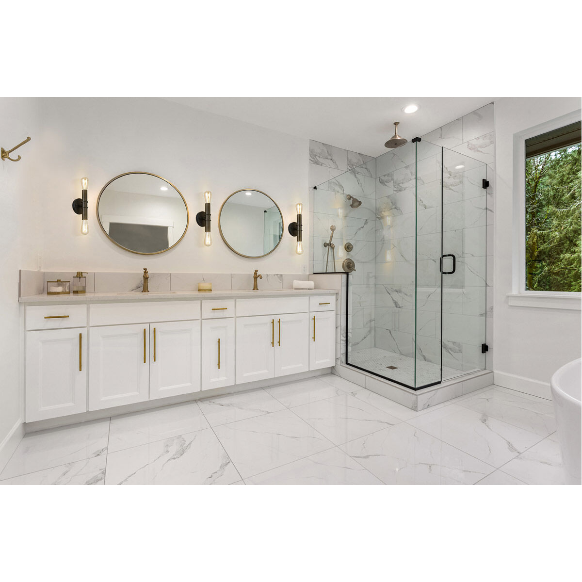 Drucker 2 Light 3.75 inch Black Bath Vanity Wall Light