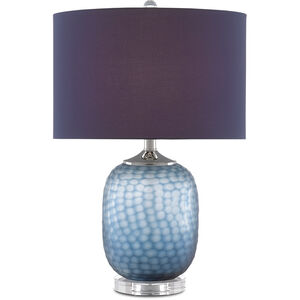 Ionian 24 inch 150.00 watt Ocean Blue/Polished Nickel/Clear Table Lamp Portable Light