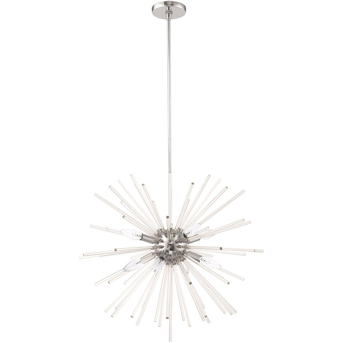 Utopia 8 Light 25.75 inch Polished Chrome Pendant Chandelier Ceiling Light
