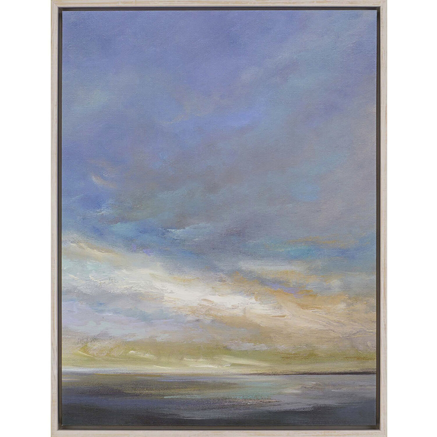 Coastal Clouds Blue and Yellow and Turquoise and Gray Canvas
