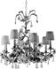 Visual Comfort Chart House Small Crystal Petal Chandelier in Antique White with Gold Leaf CHC1470AWG