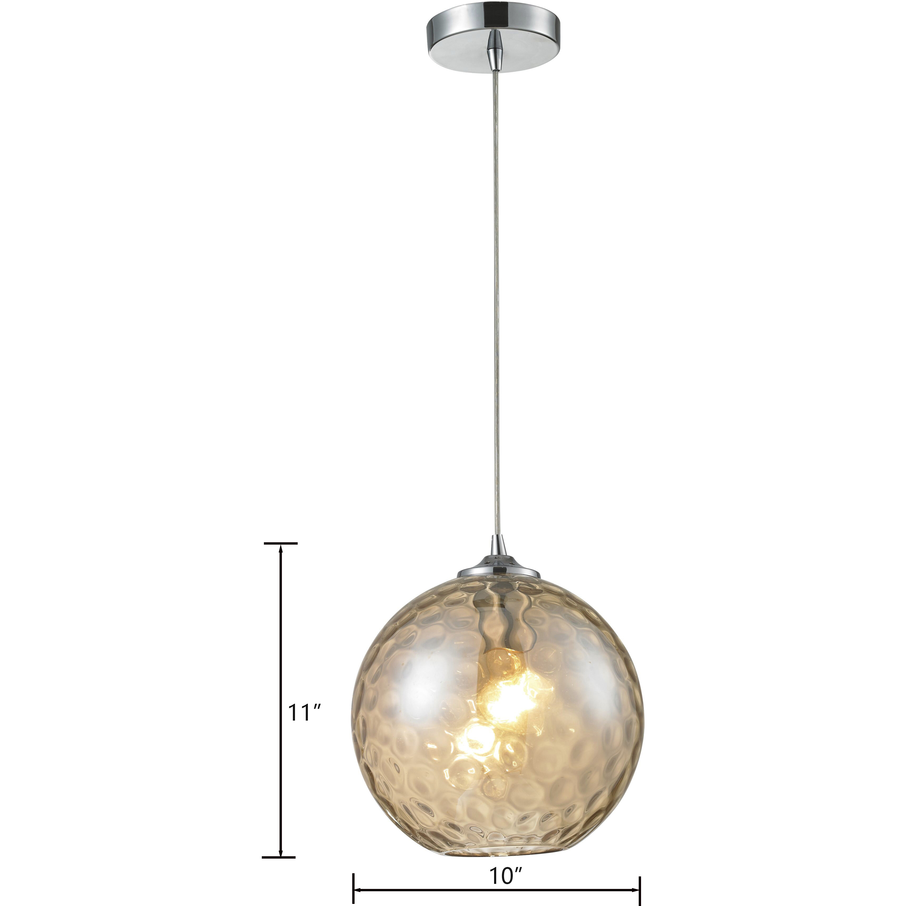 Watersphere 1 Light 10 inch Champagne Gold with Polished Chrome Mini Pendant Ceiling Light