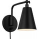 Drae 1 Light 8.13 inch Midnight Black Task Sconce Wall Light in Incandescent
