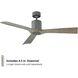 Aviator 54 inch Graphite and Weathered Gray with Weathered Gray Blades Downrod Ceiling Fan in Graphite Weathered Gray, Smart Ceiling Fan