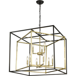 Canada 9 Light 28 inch Black and Gold Chandelier Ceiling Light