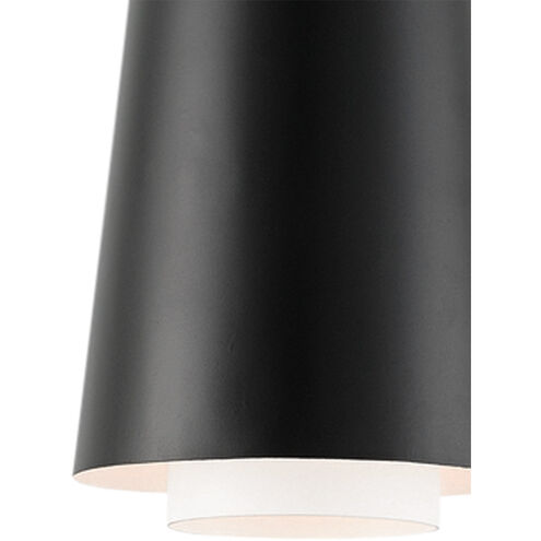 Bruce 1 Light 8 inch Satin Black/White Interior Pendant Ceiling Light, Bunny Williams Collection