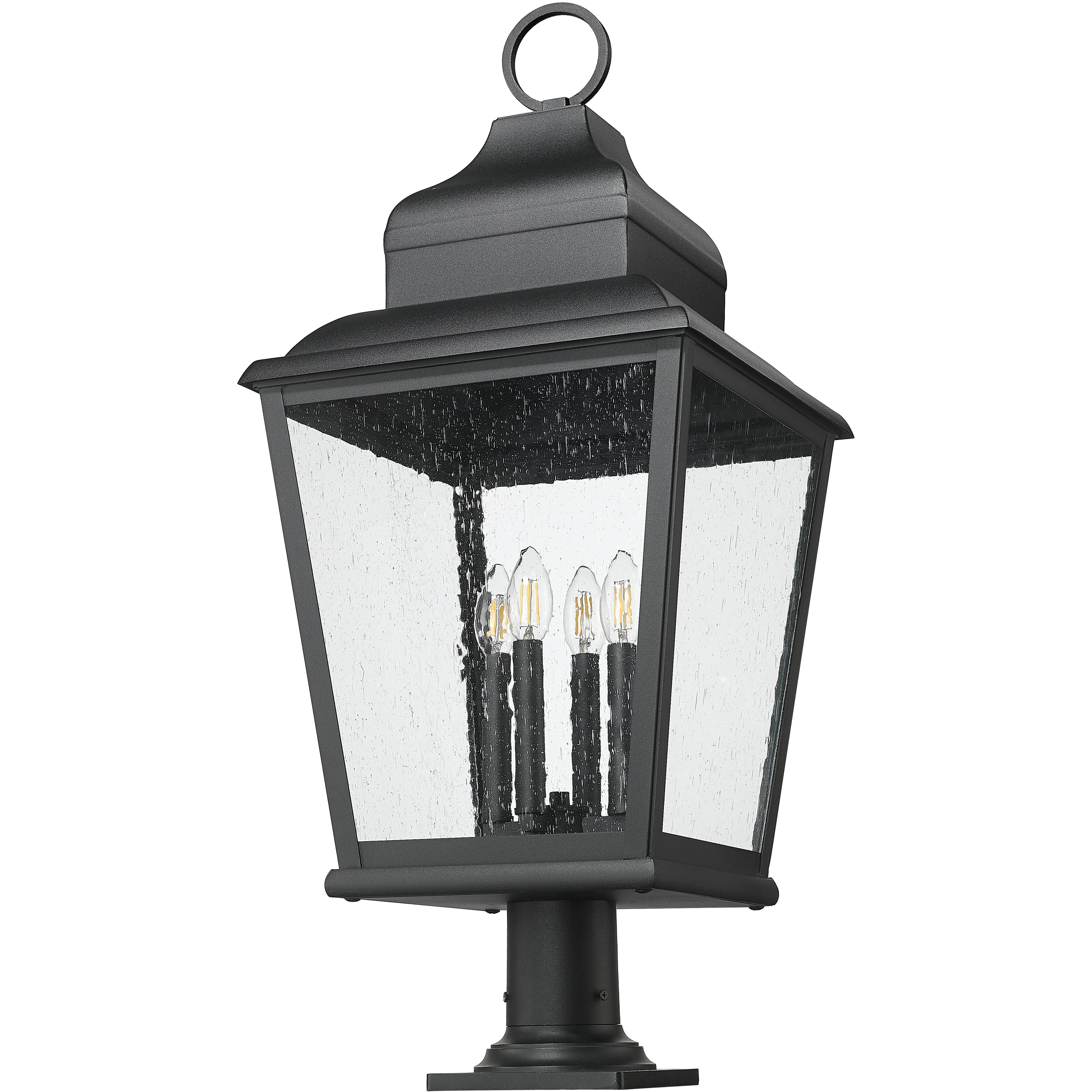 Raphael 4 Light 35 inch Sand Black Outdoor Pier Mounted Fixture in Soft Sand Black