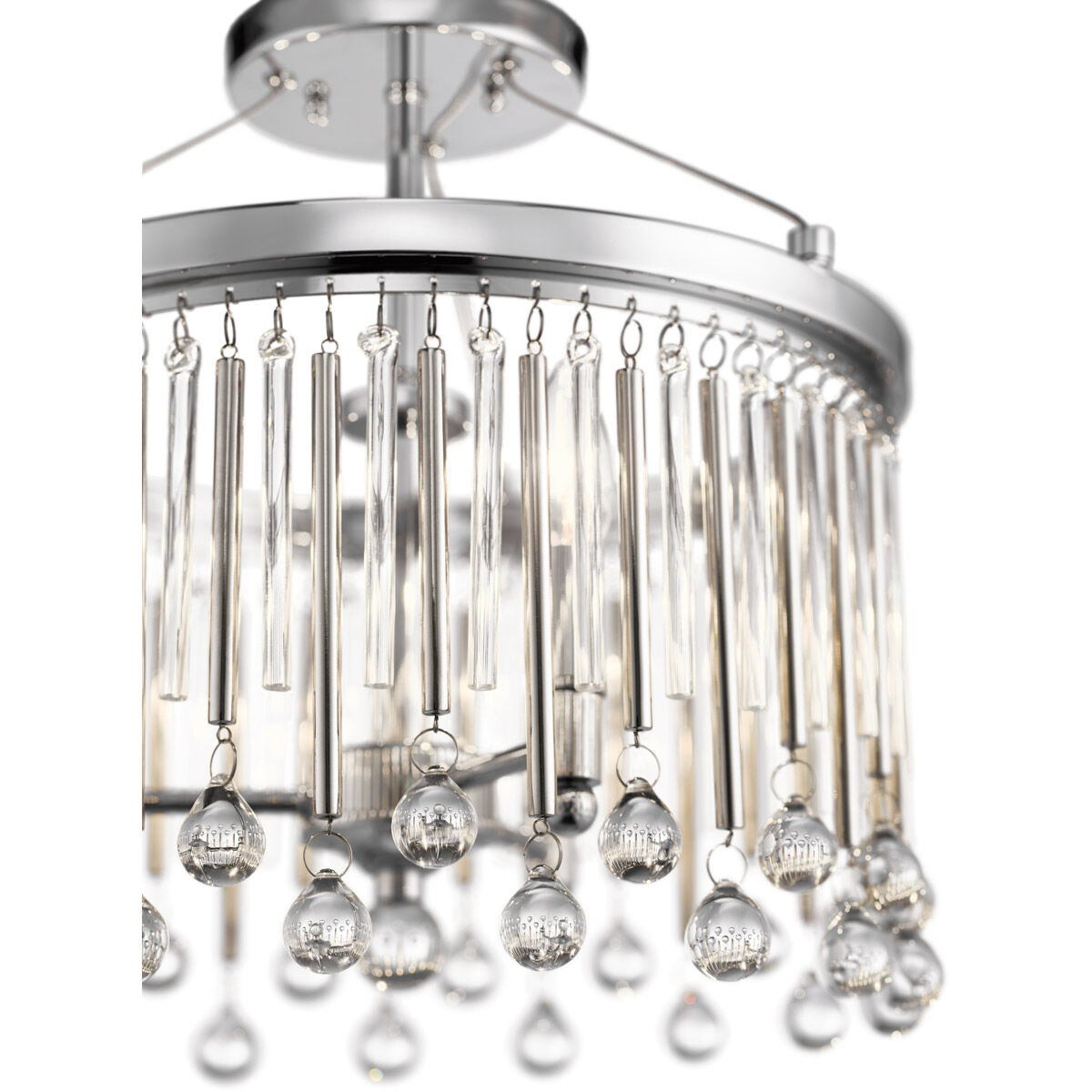 Piper 3 Light 15 inch Chrome Semi Flush Light Ceiling Light