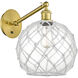 Ballston Farmhouse Rope Armed Sconce Wall Light in Satin Gold, Clear Glass with White Rope