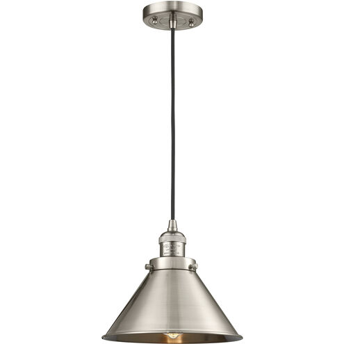 Franklin Restoration Briarcliff 1 Light 10 inch Brushed Satin Nickel Mini Pendant Ceiling Light in Incandescent, Franklin Restoration