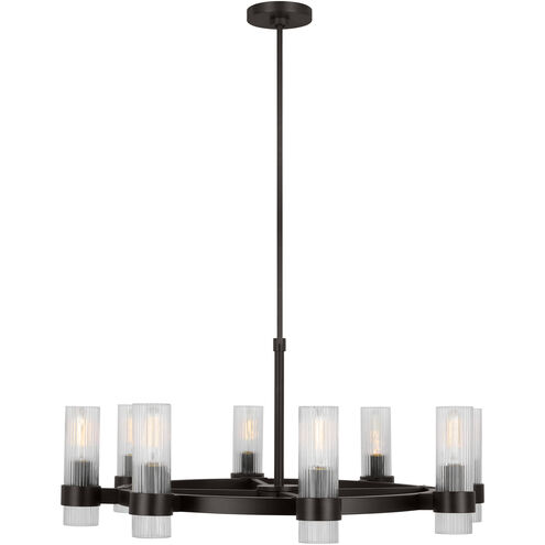 C&M by Chapman & Myers Geneva 8 Light 33 inch Aged Iron Chandelier Ceiling Light