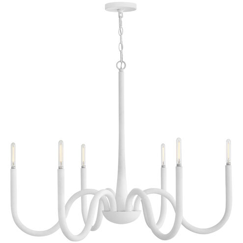 Maris 6 Light 36 inch Textured Plaster Chandelier Ceiling Light