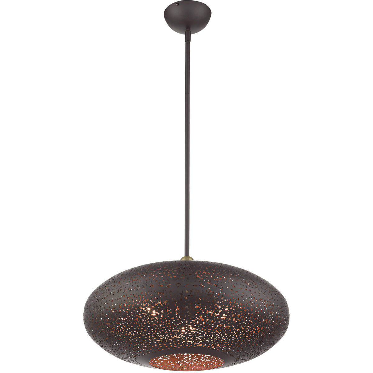 Charlton 3 Light 20 inch Bronze with Antique Brass Accents Pendant Ceiling Light