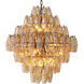 Benini 17 Light 25.59 inch Amber Glass and Antique Brass Chandelier Ceiling Light, Large