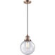 Franklin Restoration Beacon 1 Light 8 inch Antique Copper Mini Pendant Ceiling Light in Incandescent, Seedy, Franklin Restoration