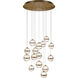 Cyllindra LED 23 inch Aged Brass Chandelier Ceiling Light, dweLED