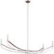 Sussex 4 Light 47.25 inch Polished Nickel and Dark Brown Linear Chandelier Ceiling Light