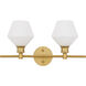 Gene 2 Light 19 inch Brass Wall sconce Wall Light