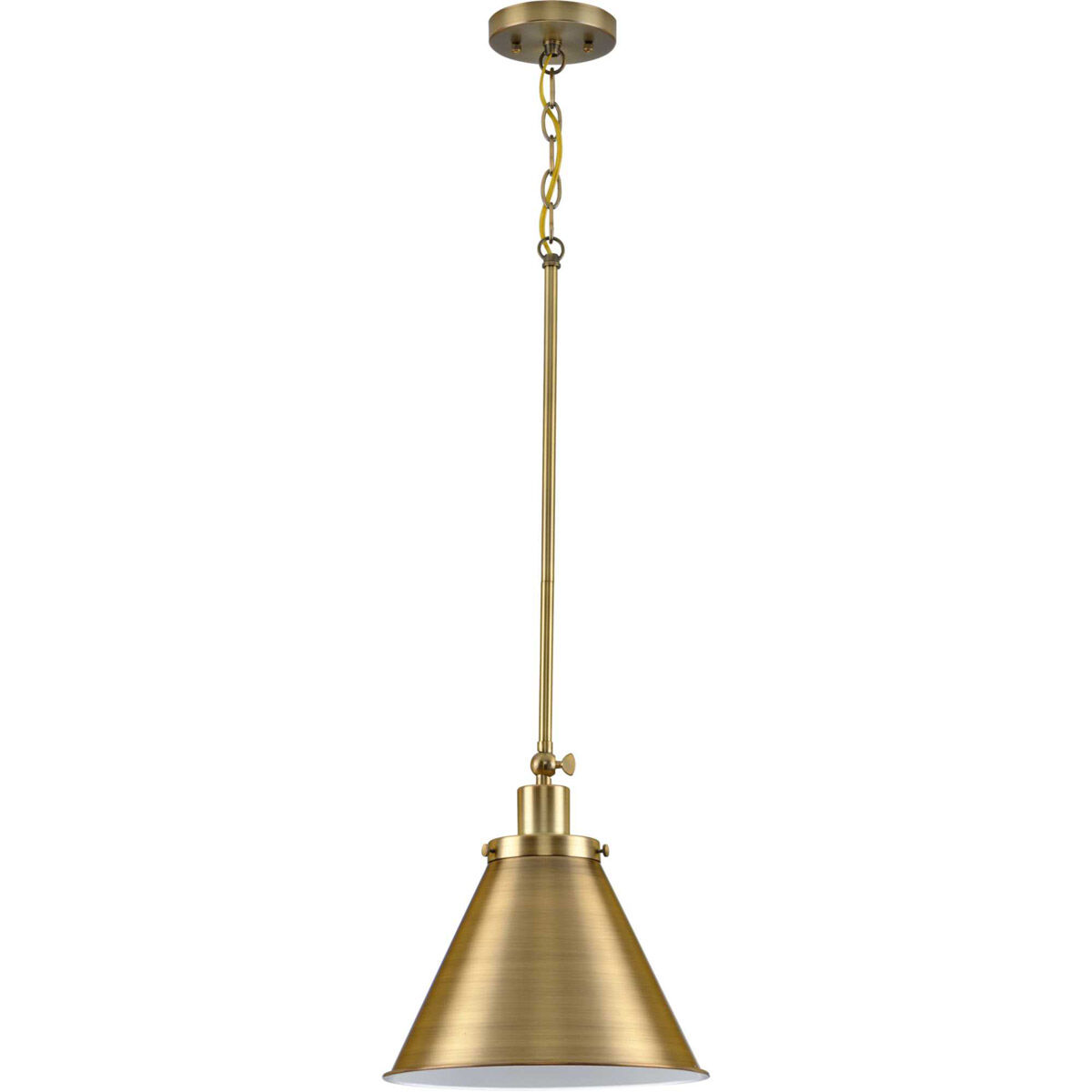 Hinton 1 Light 12 inch Vintage Brass Pendant Ceiling Light