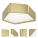 Fenway LED 12.25 inch Satin Brass Flush Mount Ceiling Light