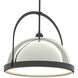 Atlas 1 Light 21.7 inch Black and Sterling Pendant Ceiling Light, Large - Open Box