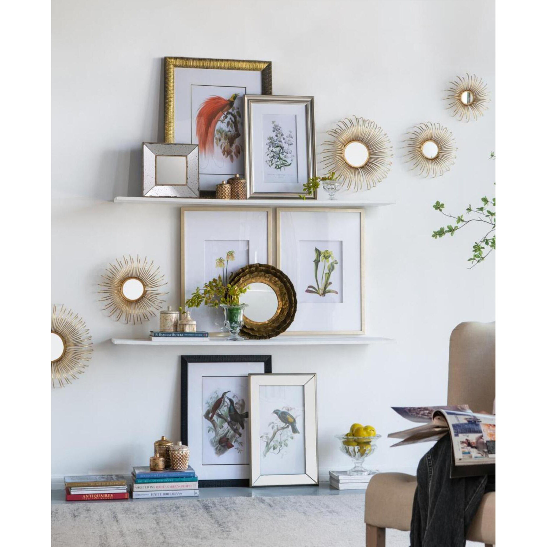 Botanical Multi Color Wall Art, Set of 4