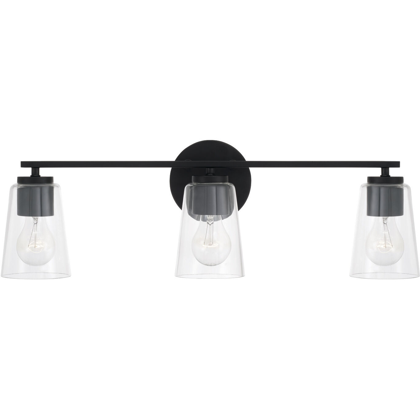 Portman 3 Light 25 inch Matte Black Vanity Light Wall Light