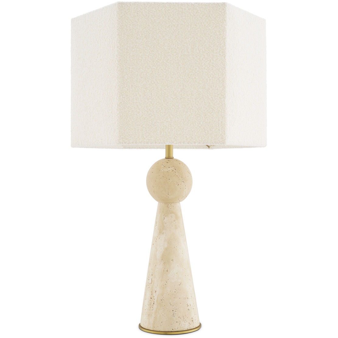 Novak 30.91 inch 40 watt Travertine with Antique Brass Table Lamp Portable Light