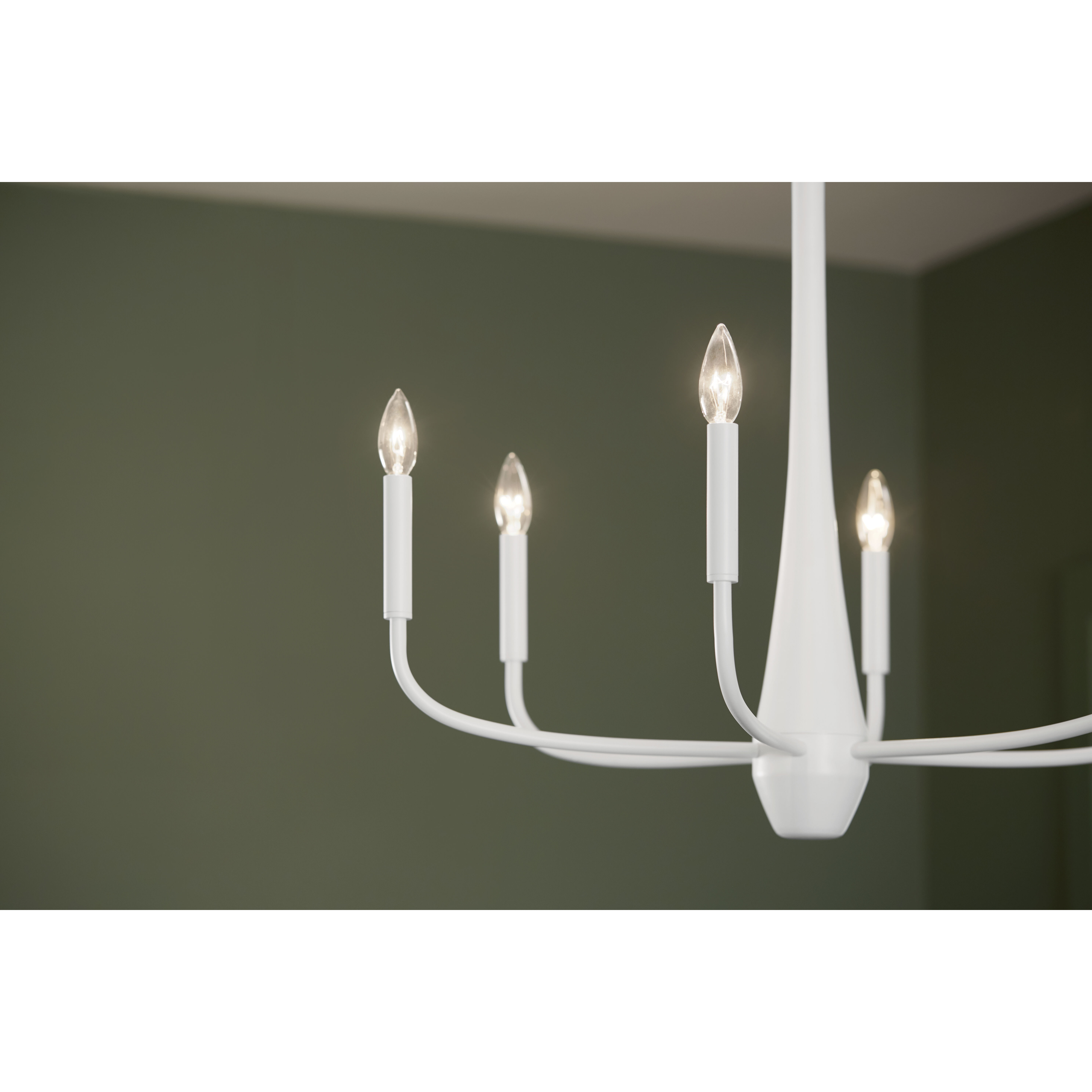 Deela LED 28 inch White Chandelier Ceiling Light