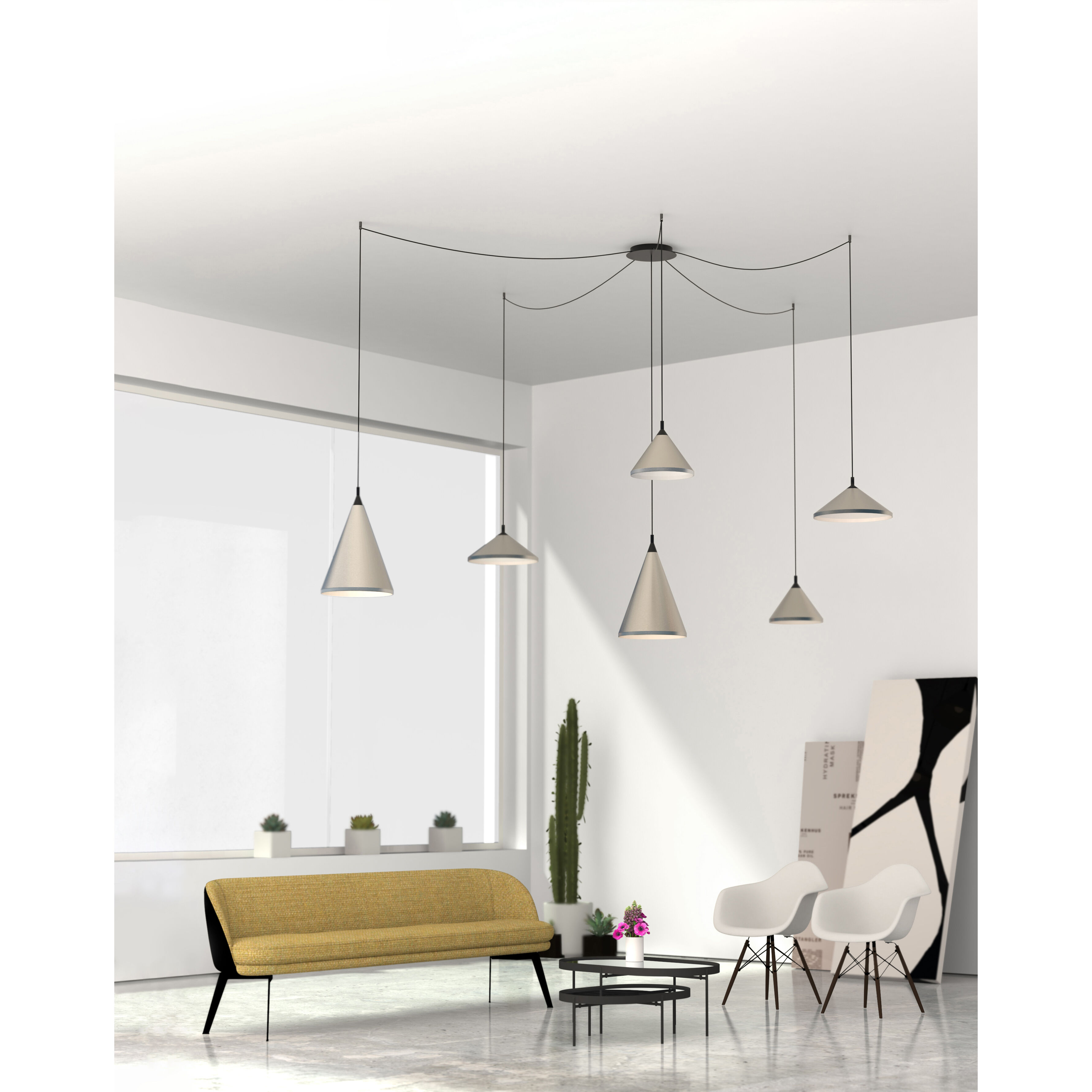 Marquee Multi Pendant Canopy System Ceiling Light in Black