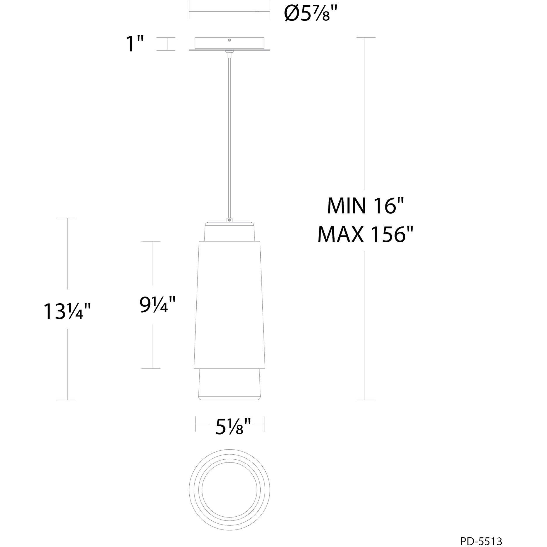 Chauncey LED 5.13 inch Bassalt Stone and Black Indoor Hanging Lighting Ceiling Light in 2700K