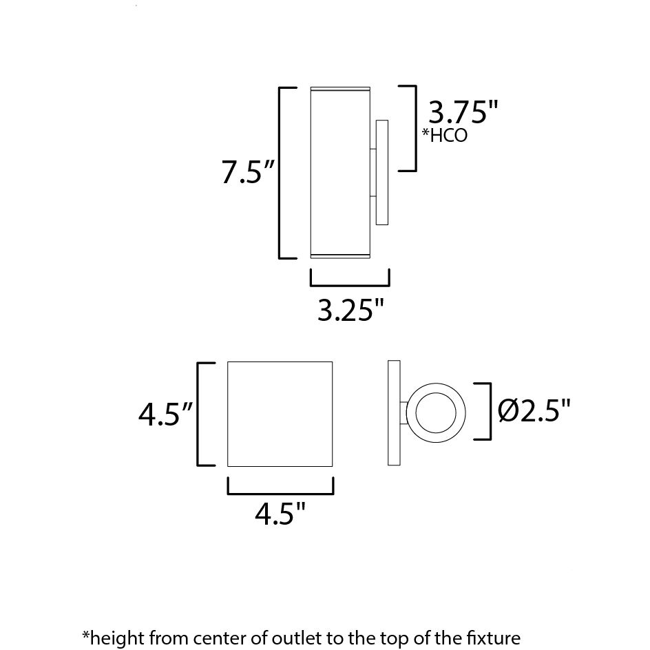 Calibro LED 7.5 inch Black Outdoor Wall Mount