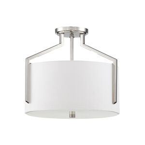 Elara 3 Light 15 inch Polished Nickel Semi-Flush Ceiling Light