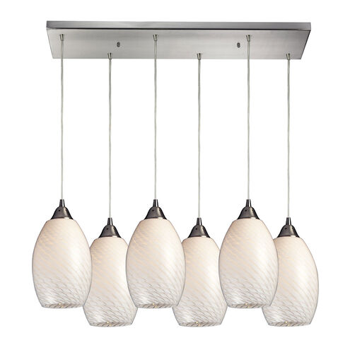 Block Island 6 Light 30 inch Satin Nickel Multi Pendant Ceiling Light, Configurable