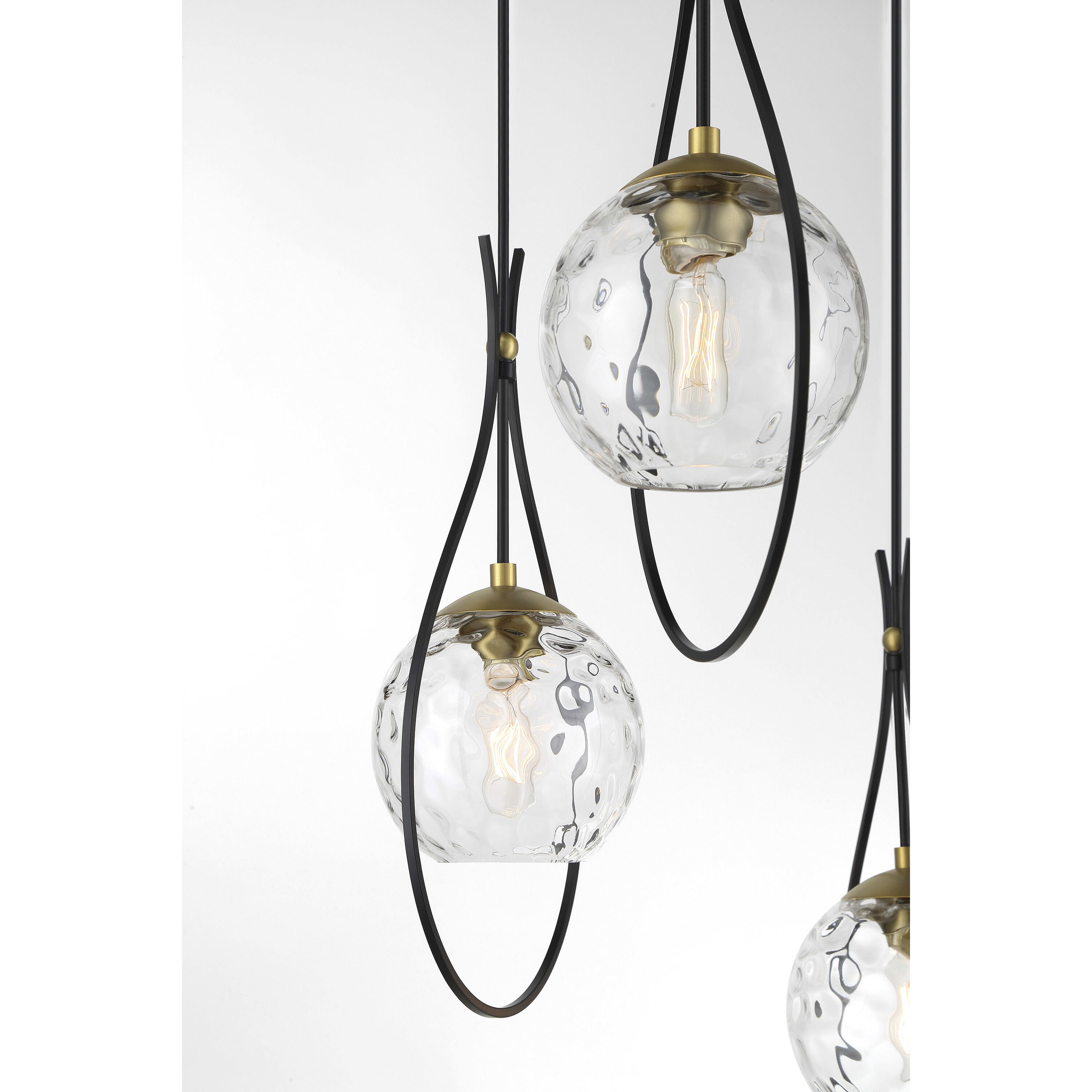 Cody 3 Light Coal/Soft Brass Pan Pendant Ceiling Light