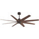 Atlas Ariella 64 inch Textured Bronze with Walnut Tone Blades Ceiling Fan