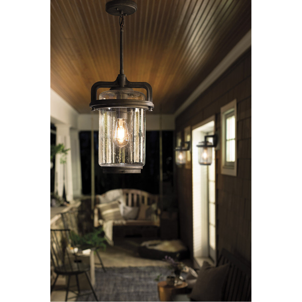 Andover 1 Light 14 inch Weathered Zinc Outdoor Wall, Medium