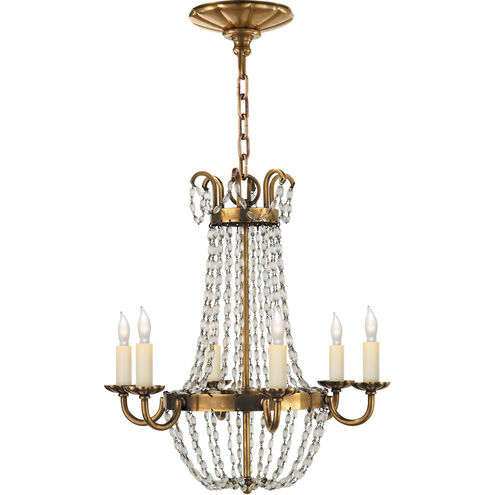 Chapman & Myers Paris Flea Market 6 Light 16.25 inch Antique-Burnished Brass Chandelier Ceiling Light, Petite