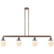 Franklin Restoration Beacon LED 50.63 inch Antique Copper Island Light Ceiling Light in Matte White Glass, Franklin Restoration