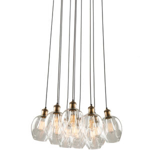 Clearwater 10 Light 22 inch Vintage Brass Down Chandelier Ceiling Light