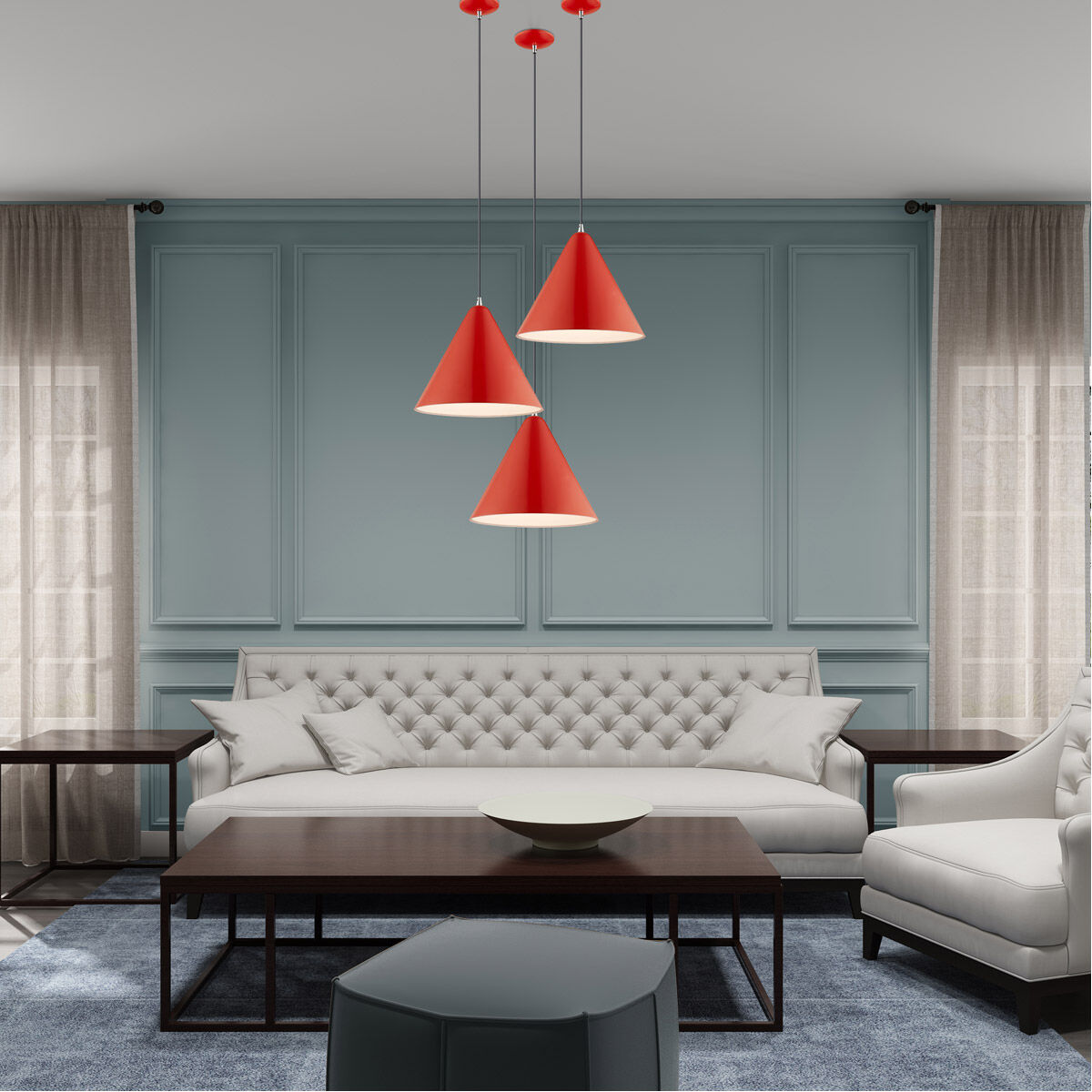 Allison 1 Light 14 inch Shiny Red Mini Pendant Ceiling Light