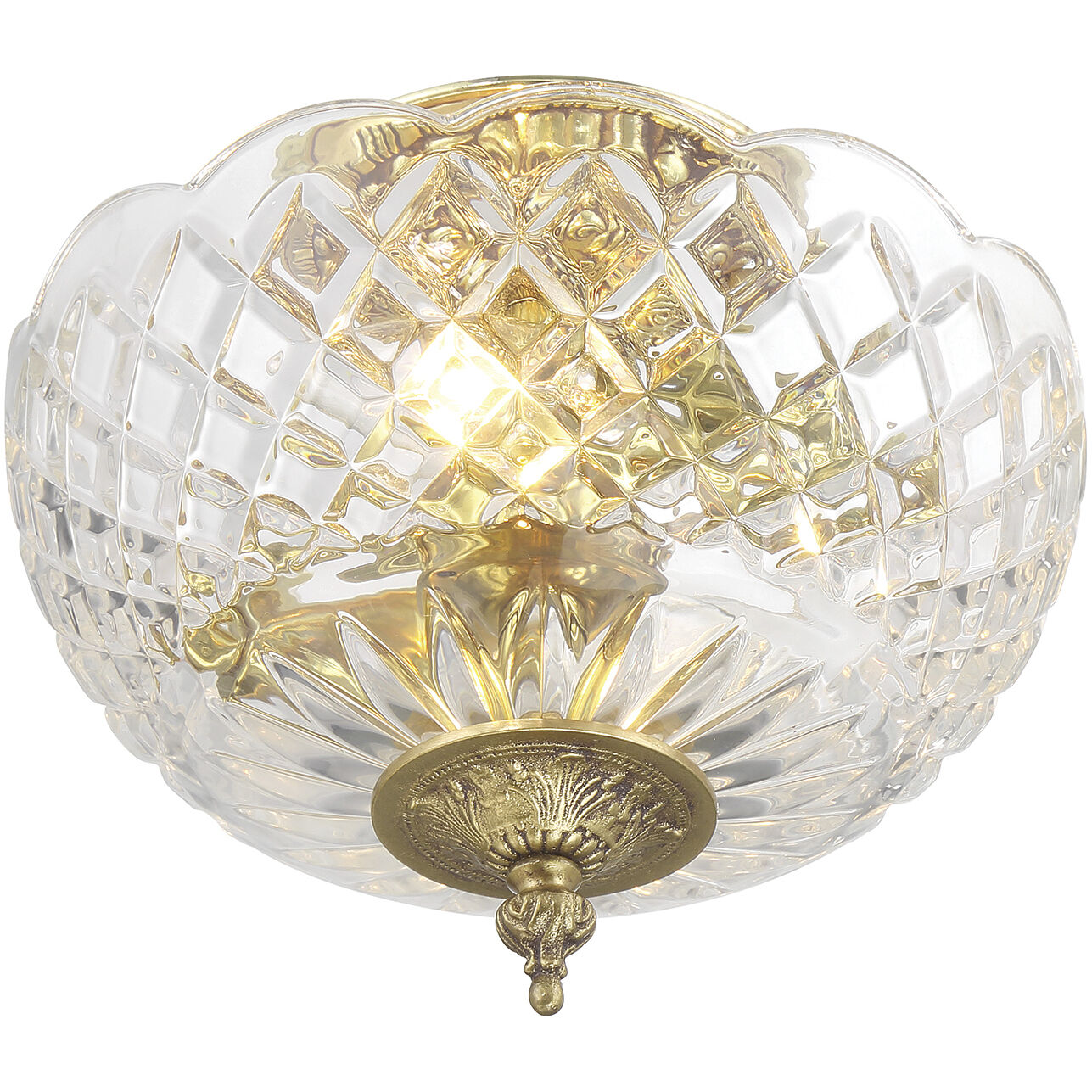 Milton 2 Light 12 inch Olde Brass Semi Flush Ceiling Light