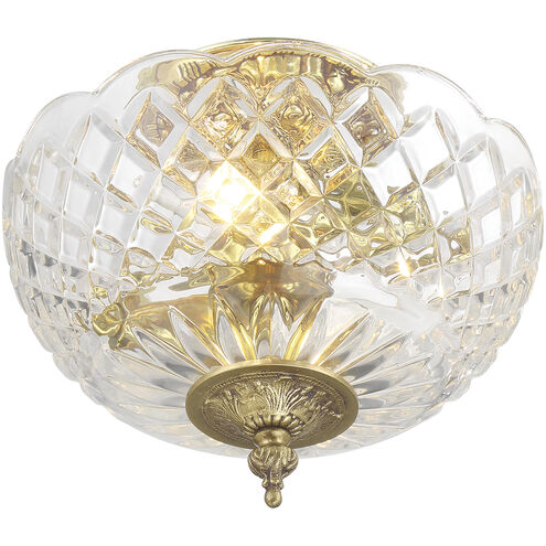 Milton 2 Light 12 inch Olde Brass Semi Flush Ceiling Light