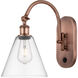 Ballston Cone LED 8 inch Antique Copper Sconce Wall Light in Clear Glass