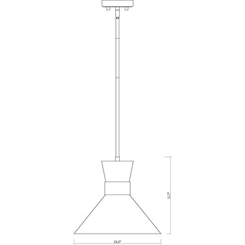 Soriano 1 Light 13.25 inch Matte Black and Brushed Nickel Pendant Ceiling Light