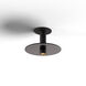 Combi LED 9 inch Matte Black Pendant Ceiling Light in Dark Grey Glass, Suspension / Flush Mount 2-in-1