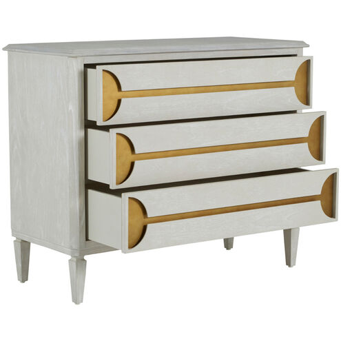 Kaitlin Stained Brass / Cerused White Chest