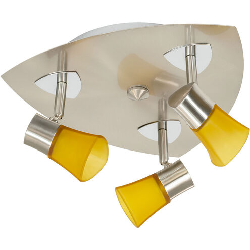 Mul-T-Lite 3 Light 14 inch Satin Chrome Flush Mount Ceiling Light