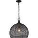 Calypso 1 Light 16 inch Matte Black Pendant Ceiling Light, Medium